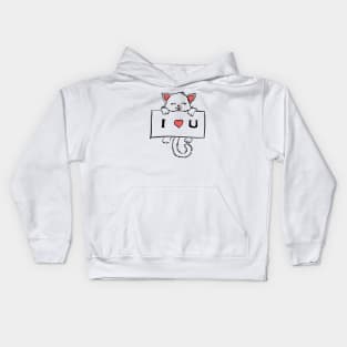 valentines kitten Kids Hoodie